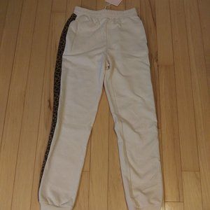 NWOT Kittenish Sweat Joggers with animal print stripe size small